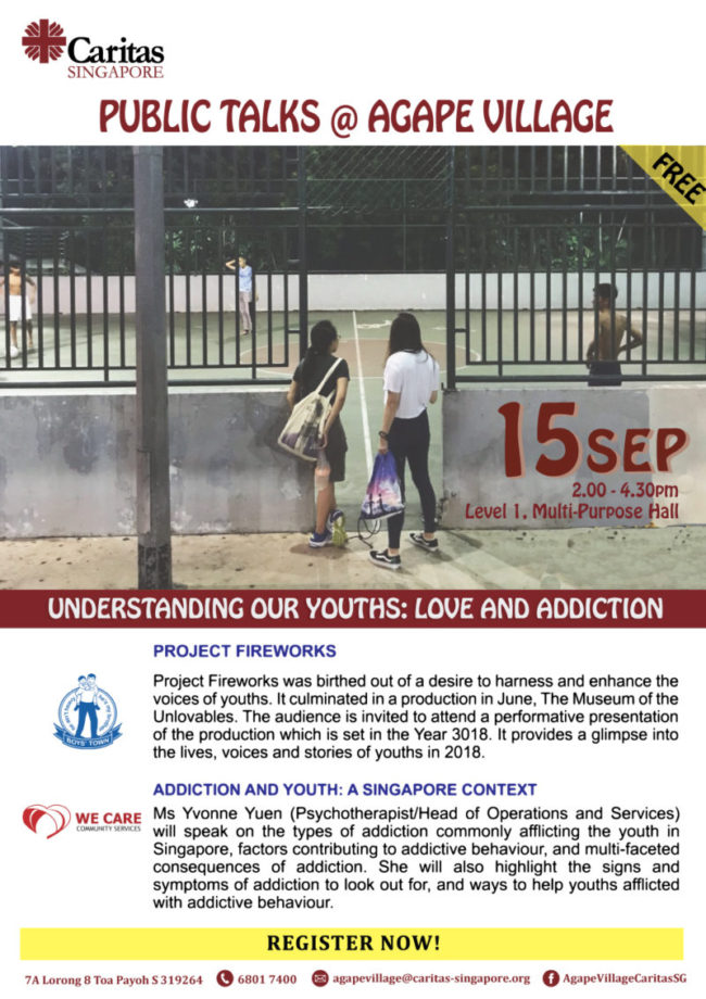 PUBLIC TALKS @ AGAPE VILLAGE | UNDERSTANDING OUR YOUTHS: LOVE AND ADDICTION 5 2 AV Public Talk e1534495434371