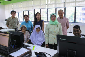 Caritas Singapore Welcomes Mdm Halimah Yacob, President of Singapore, at Agape Village 8 4 Mdm President at the ABLE SEAS room. With physical disabilities the team provides book keeping services to charities and small businesses