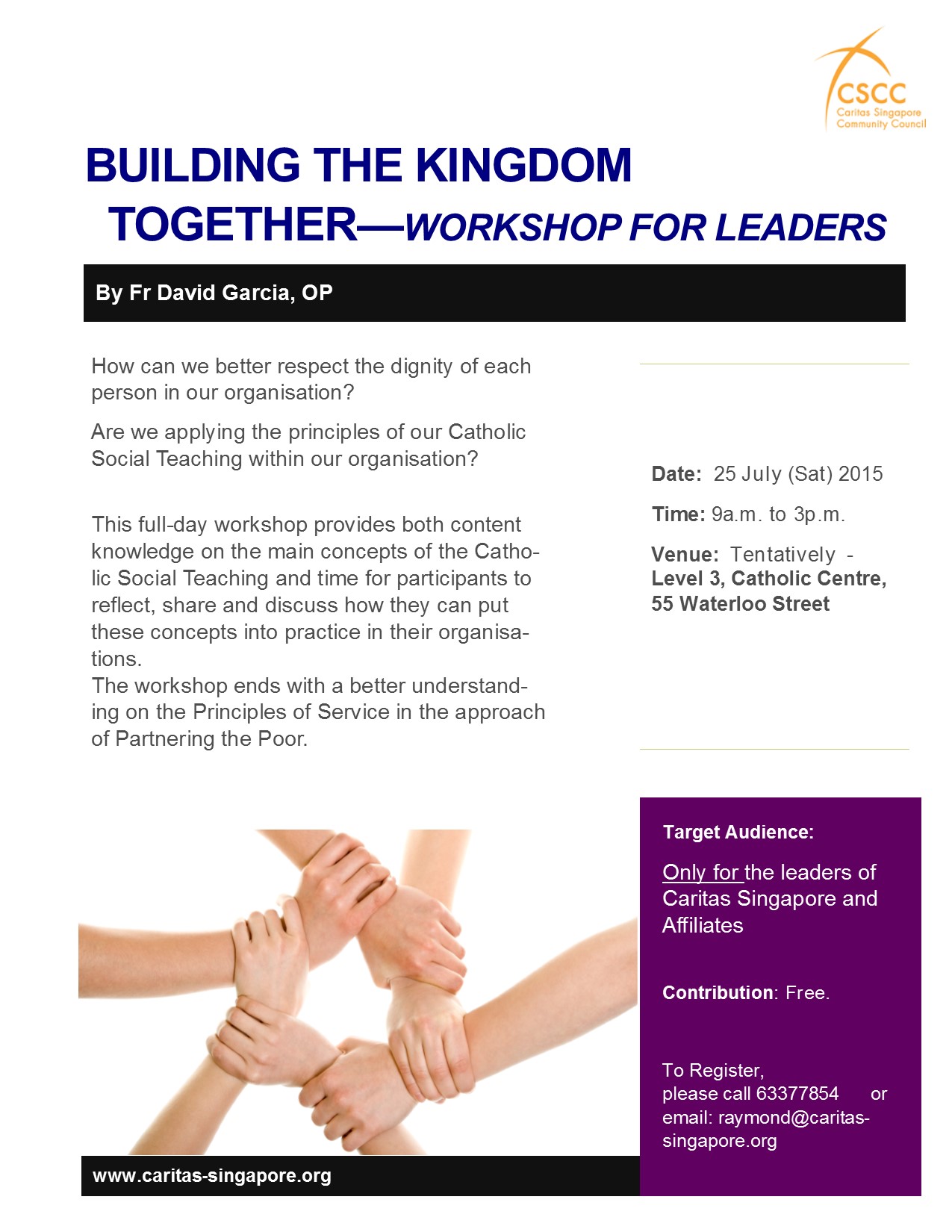 Building the Kingdom for leaders 25July flyer