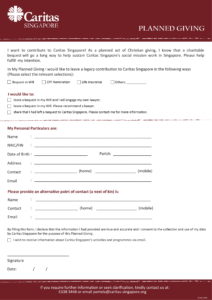 Caritas Singapore Planned Giving 22 May 2018