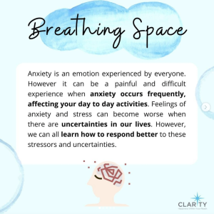 What's On during Phase 3 40 Claity BreathingSpace