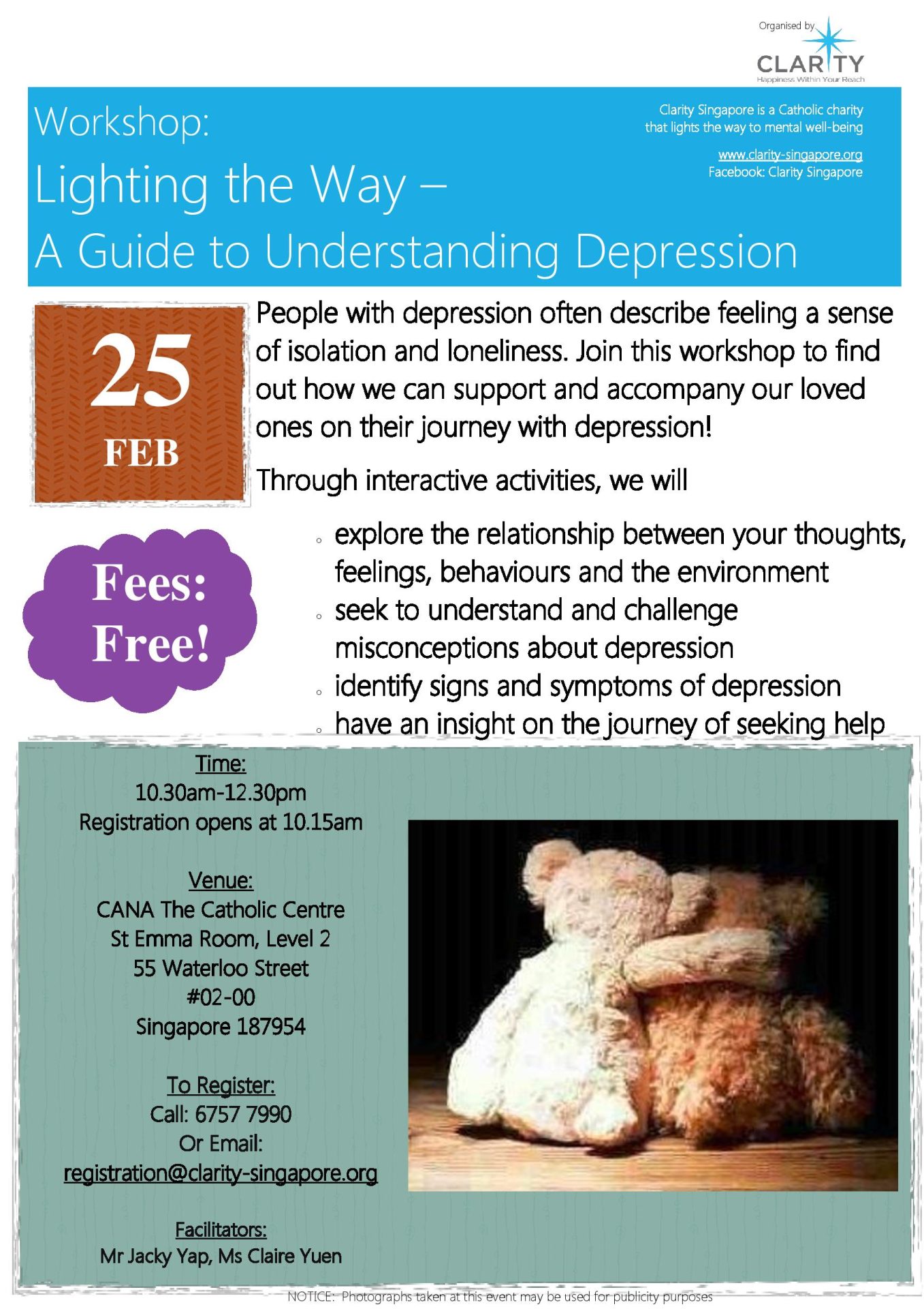Clarity's Guide to Understanding Depression workshop 5 Depression poster 2