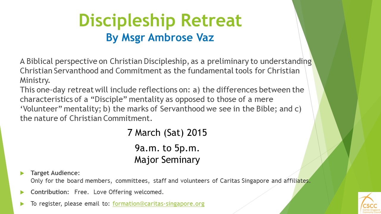 Discipleship Retreat 7March Promo Flyer