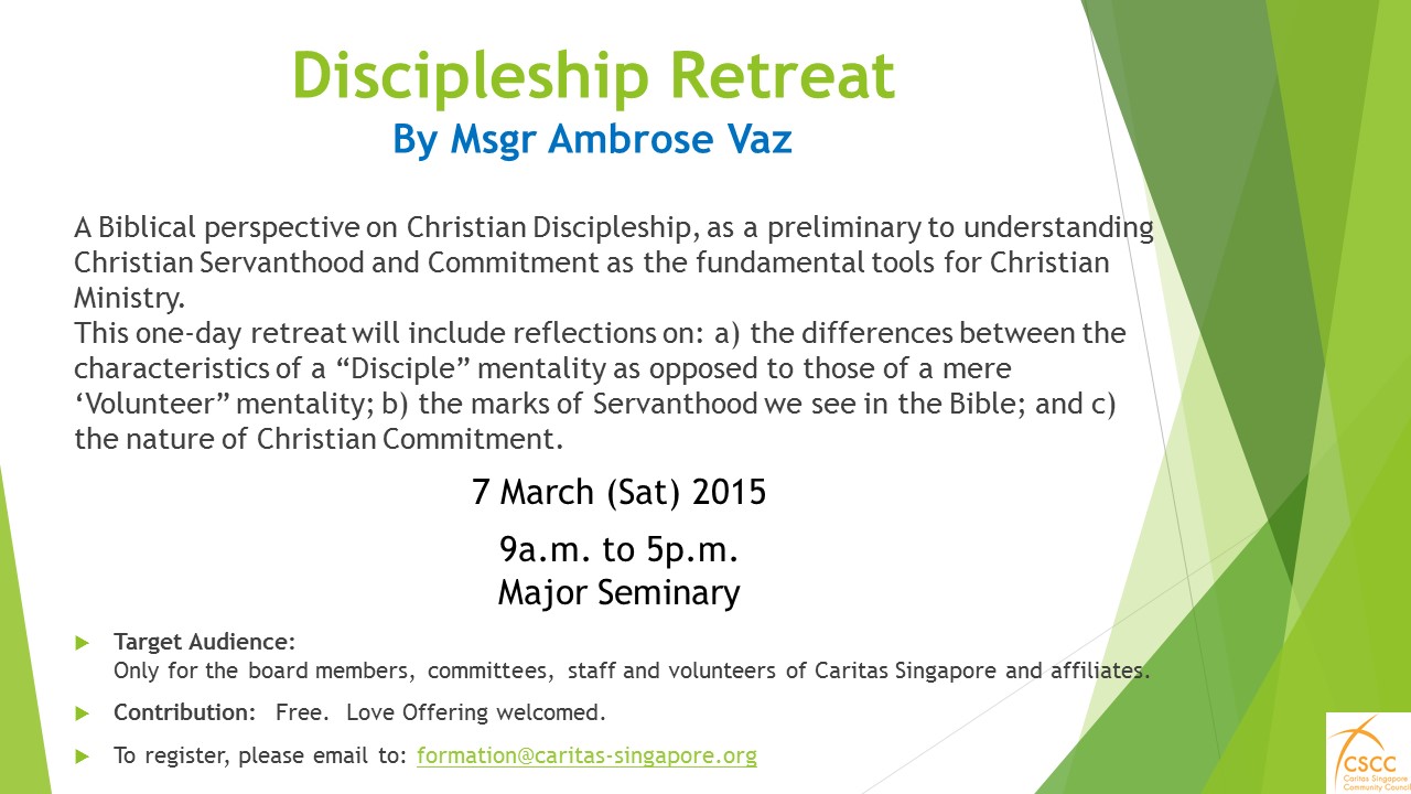 Discipleship Retreat 5 Discipleship Retreat 7March Promo Flyer